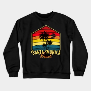 Santa Monica Beach Surfing California Retro Crewneck Sweatshirt